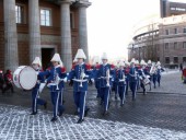 Brass band in winter.